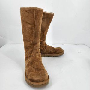 UGG Women's Knightsbridge Tall Chestnut Boots Zip Back 5119 Size 10